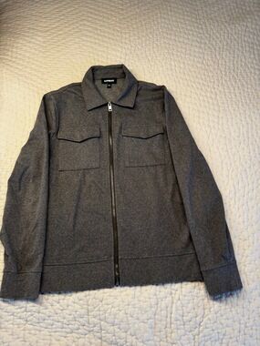 Express Brown Zip-Up Top